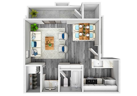 Floor plan for studio, 1 bath, 450 sqft